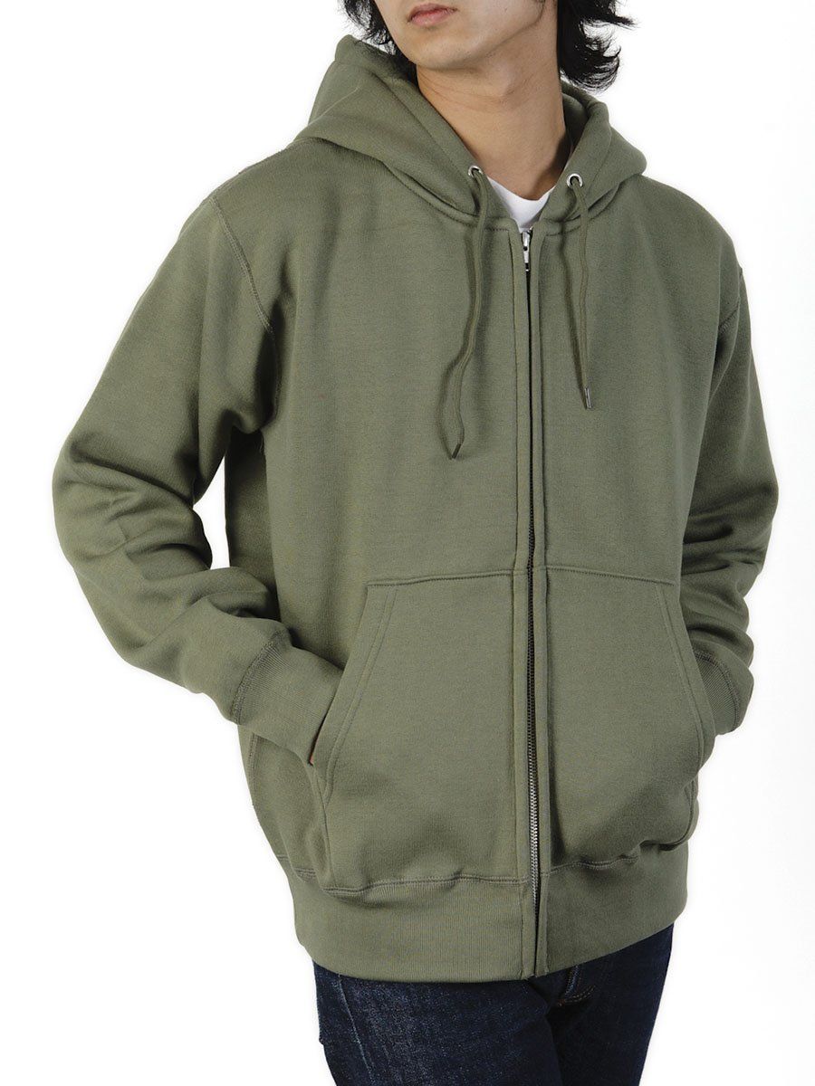 3XL_オリーブ ティーシャツドットエスティー パーカー 無地 厚手 裏起毛 ジップアップ マックスヘビー 12.4oz メンズ オリーブ 3XL