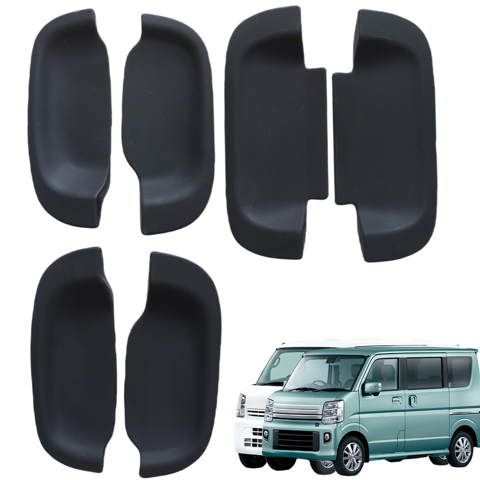 【在庫処分】ブラック ドアノブアンダープロテクター DA17W ワゴン エブリィ 外装 カーパーツ 車用室外ドアハンドル ドアパーツ JXCARSIOJP