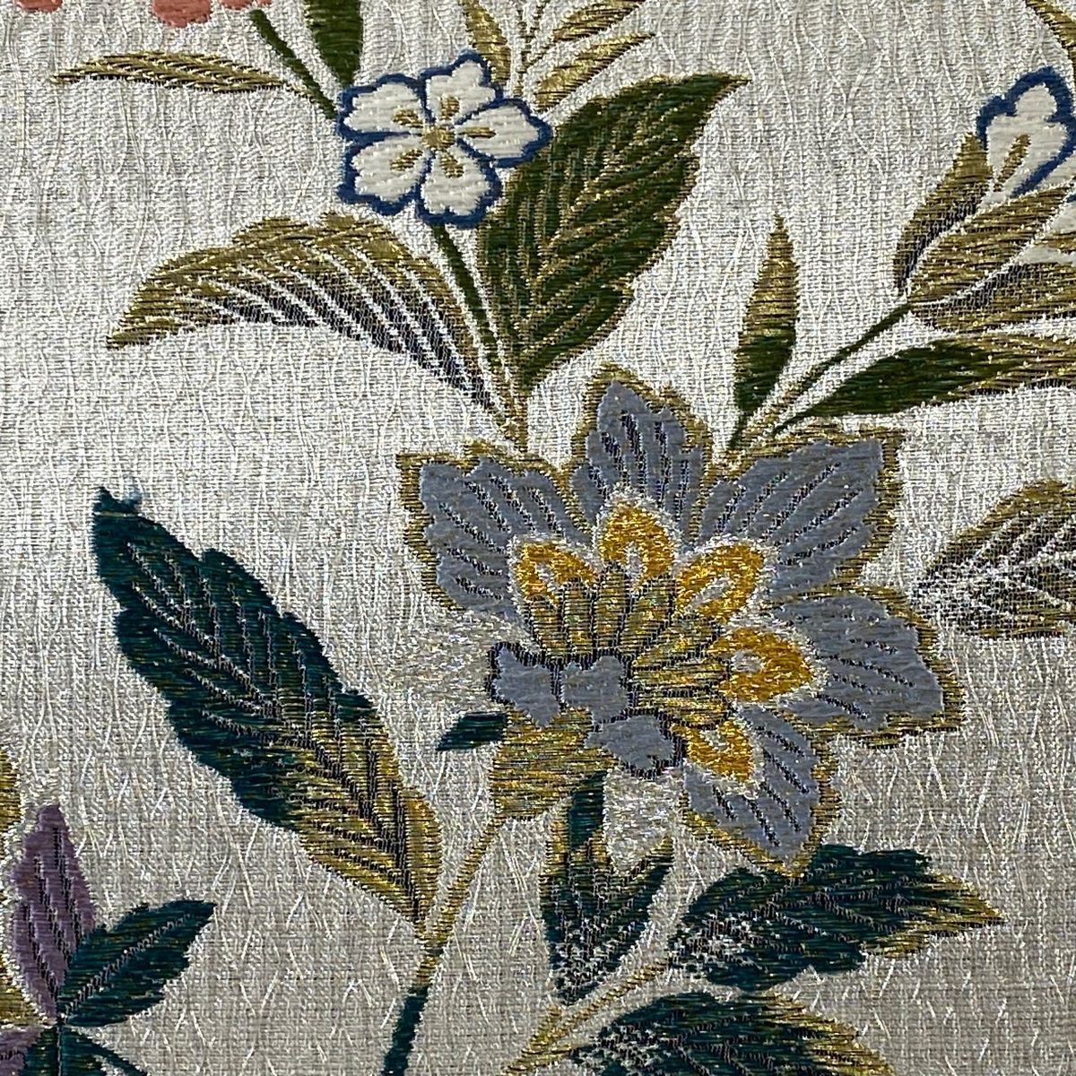 袋帯 美品 秀品 草花 金銀糸 箔 銀色 六通 正絹 【中古】 - メルカリ