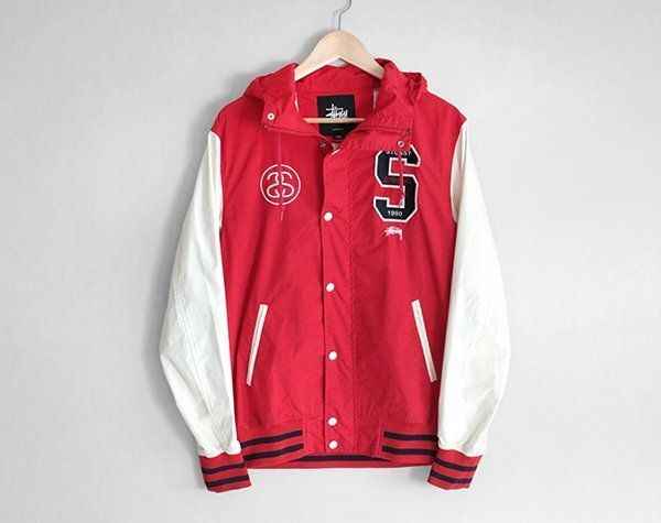 Stussy レッド ナイロンジャケット フード付き 中古・古着通販】stussy (ステューシー) AUTHENTIC GEAR