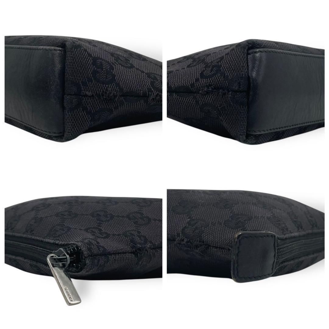 良品 4853 GUCCI グッチ ポーチ GG キャンバス レザー ブラック - メルカリ