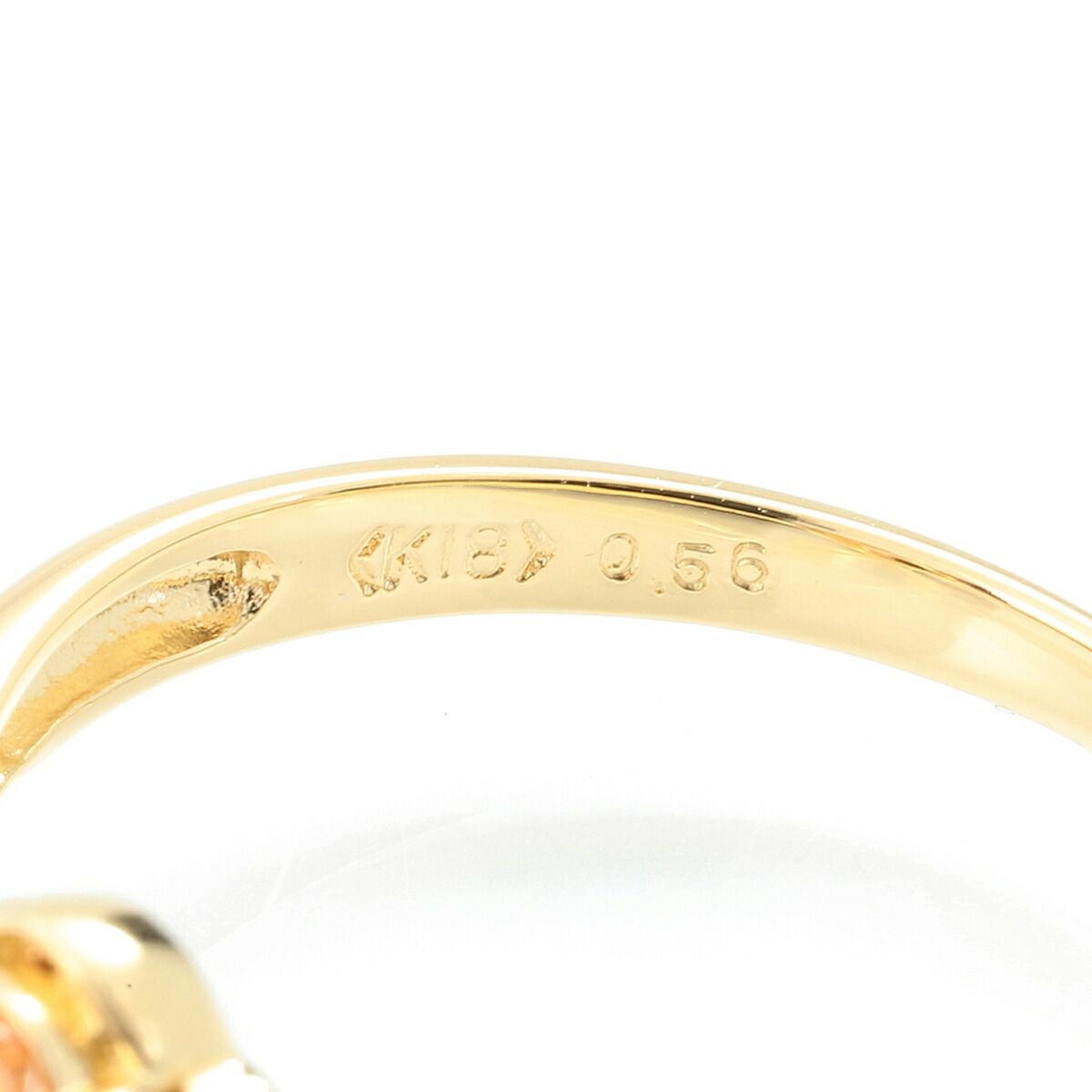 リング 指輪 インペリアルトパーズ ダイヤモンド K18 11号 中古  