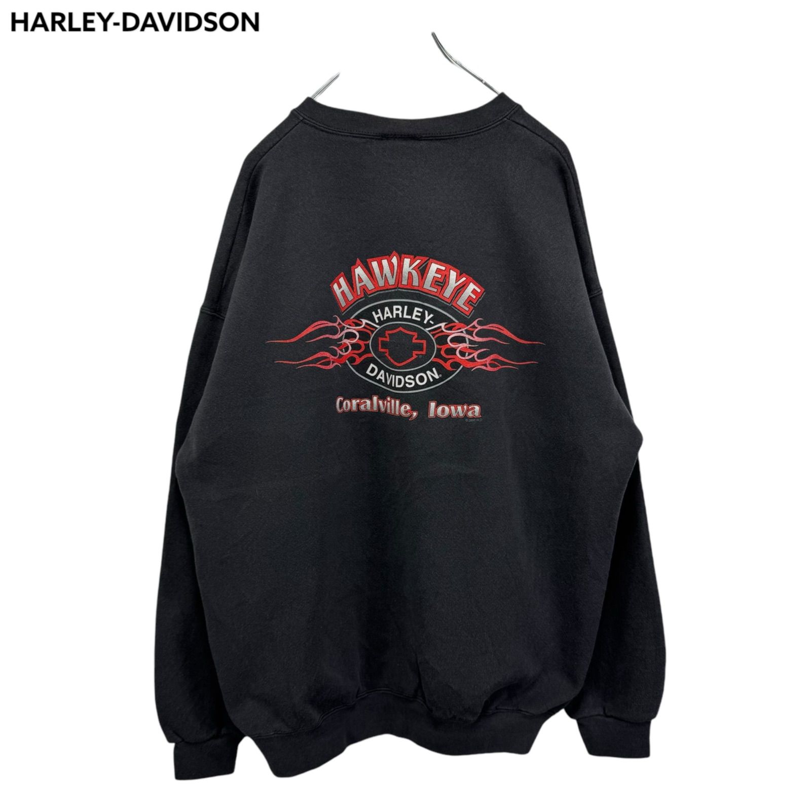 00s XL HARLEY-DAVIDSON Logo Print Sweatshirt メキシコ製 ハーレー 