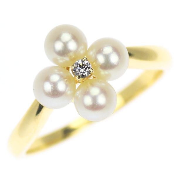 MIKIMOTO　ミキモト　ベビーアコヤ本真珠ダイヤモンドリング　指輪　K18Y MIKIMOTO - ミキモト K18YG アコヤ 真珠/パール ダイヤモンド