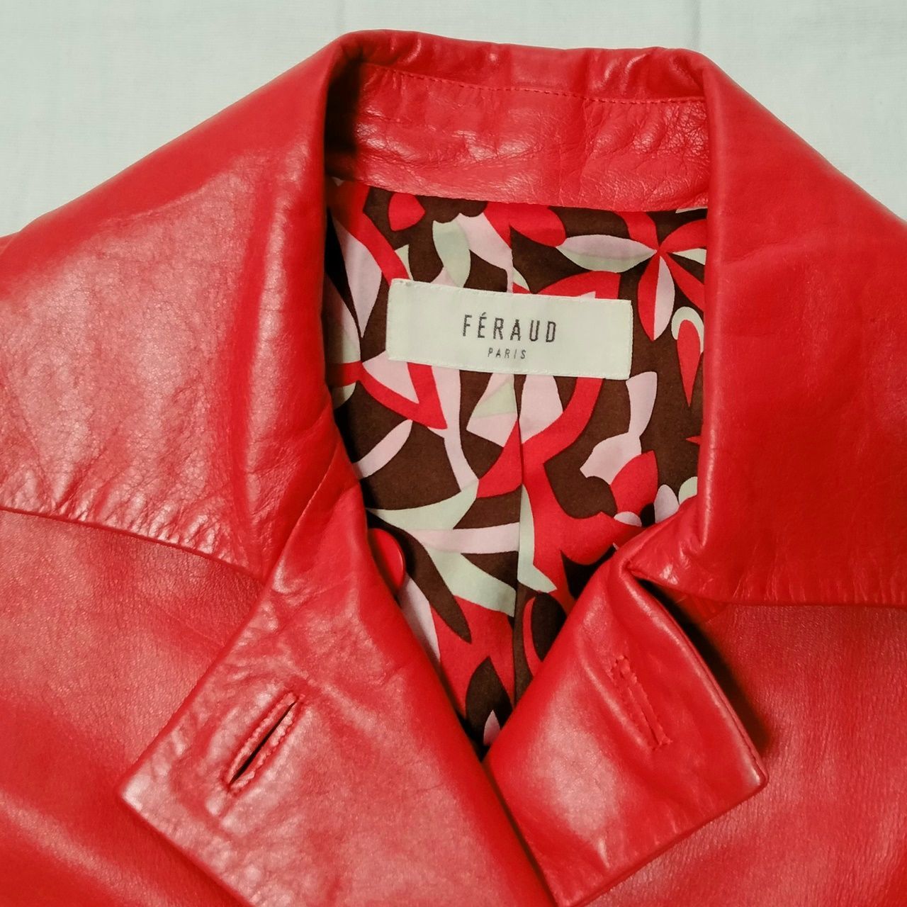 FERAUD レザージャケット アウター 羊革 日本製 朱色 【USED品