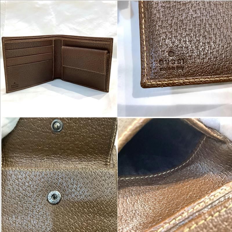 グッチ（GUCCI）GGキャンバス 2つ折り財布 04862・4276 ブラウン 小銭