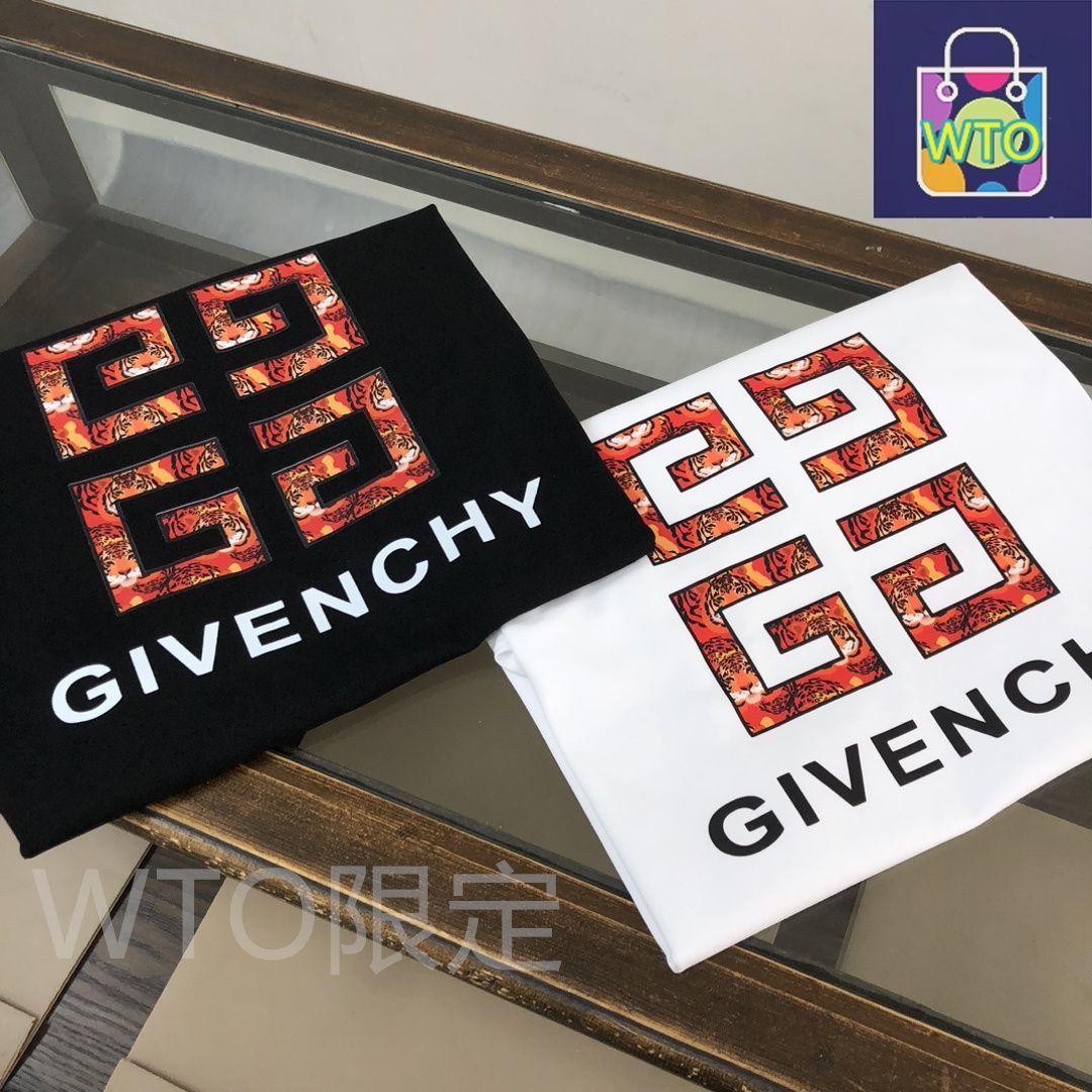 【GIVENCHY】23AW リング プリント カジュアル コットン Tシャツ BPF01_12_12034103701_1900?$