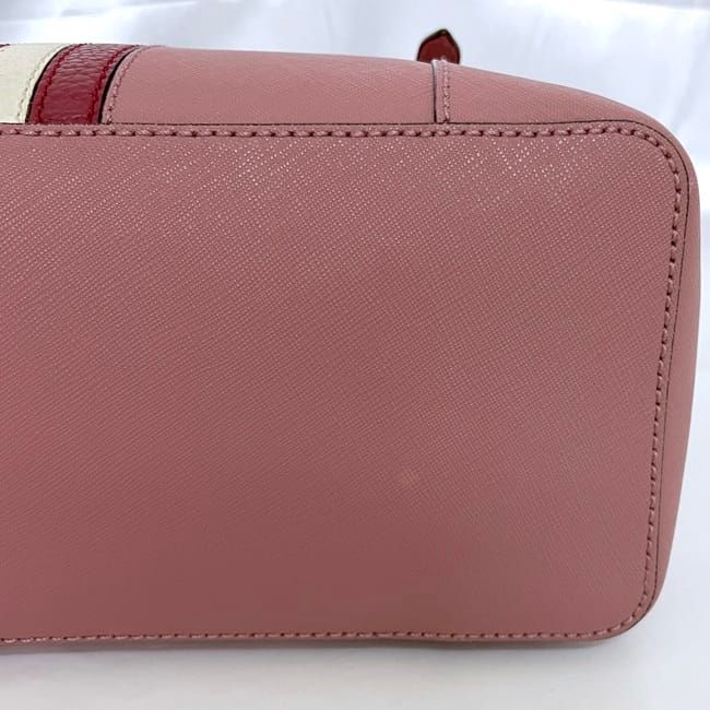バリー トートバッグ ピンク 美品 レザー 中古 BALLY ストライプ