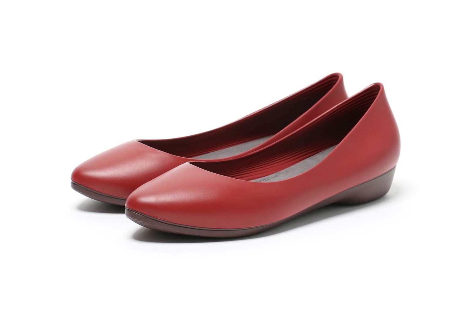女性用 普段履き 快適 バレエフラット パンプス | Denim walk-rest Red デニムレッド 25.0cm