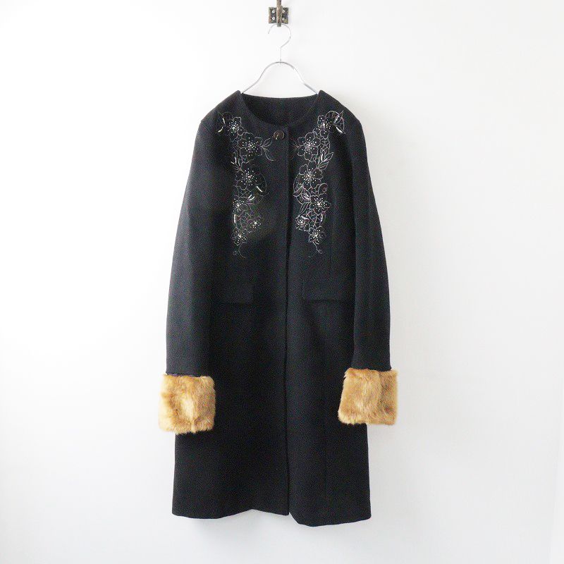 2020AW リリーブラウン Lily Brown ビジューコート /ブラック 羽織り  