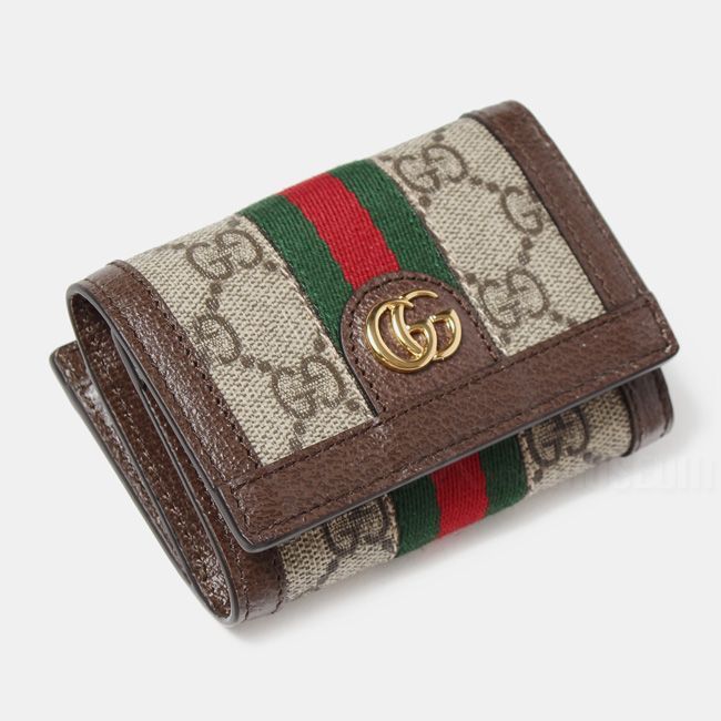 新品未使用】 GUCCI グッチ レディース メンズ 財布 ロゴ 三つ折りミニ 