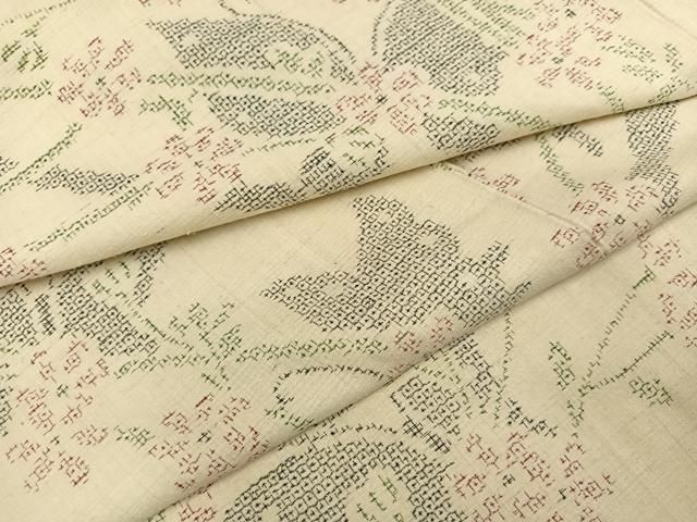 平和屋着物▽上質な紬 単衣 霞文 正絹 逸品 CAAU3932xi