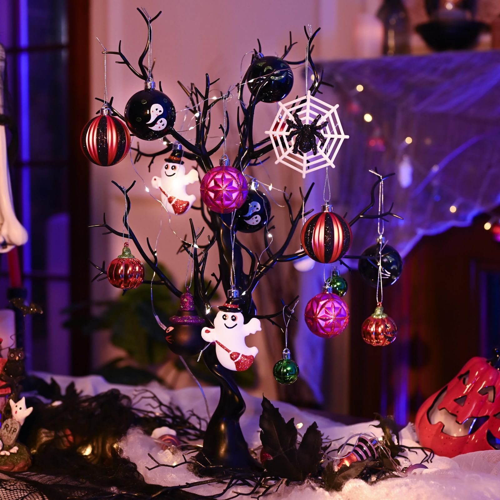 ♥色々ハロウィン飾り♡クリスマス飾り*季節飾り**♡♥ 楽天市場】ハロウィンツリー パンプキンライト付 ブラックツリー
