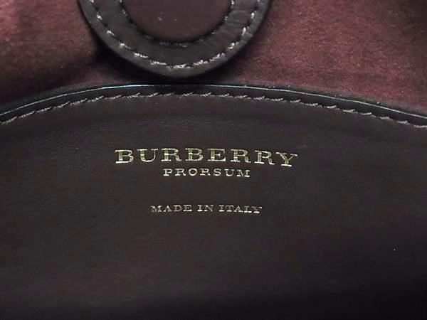 ■美品■ BURBERRY PRORSUM バーバリープローサム スエード×レザー フリンジ ポーチ付き ワンショルダーバッグ ボルドー系 FE3738