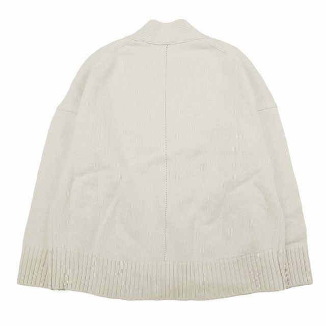 美品 21AW チノ CINOH OVERSIZE CARDIGAN オーバーサイズ ウール カーディガン 長袖 Vネック ニット リブ セーター  ビッグシルエット カットソー トップス 羽織 36 ライトベージュ 21WKN503/▲D45 レディース