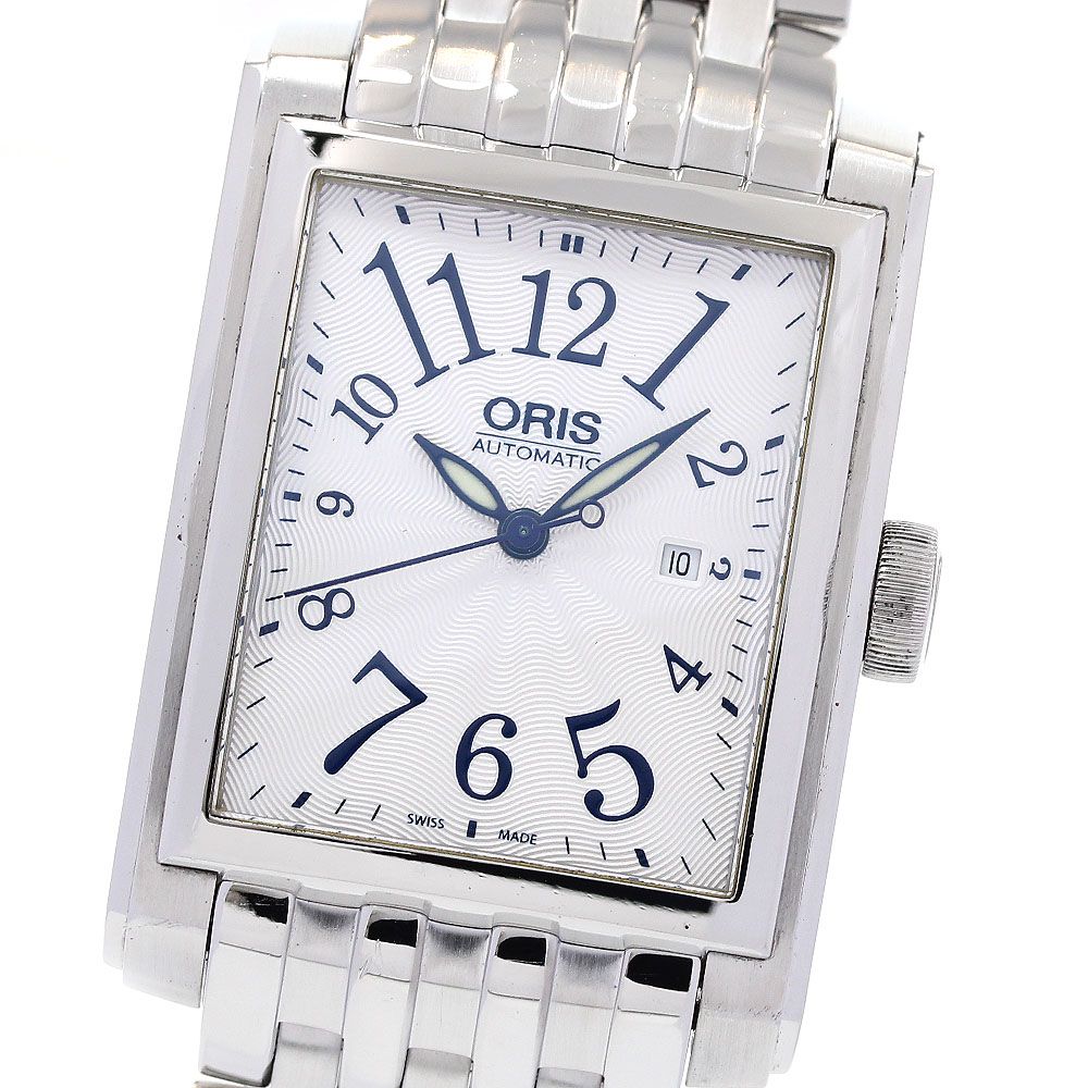 参考 オリス ORIS 7657 レクテンギュラー デイト 自動巻き メンズ良品_