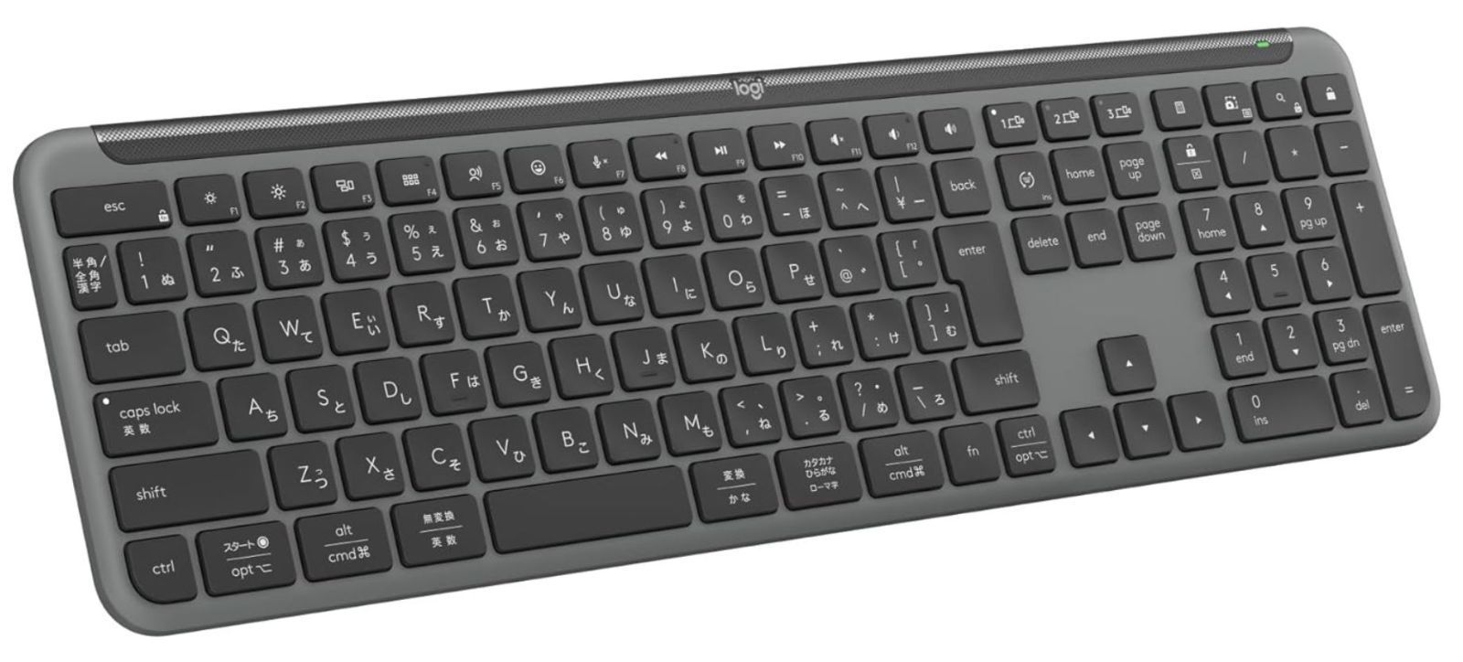 ロジクール SIGNATURE SLIM ワイヤレス キーボード K950GR 薄型 静かなタイピング Bluetooth Logi Bolt ワイヤレスキーボード テンキー 無線 Easy-Switch 日本語配列 電池寿命36ケ月