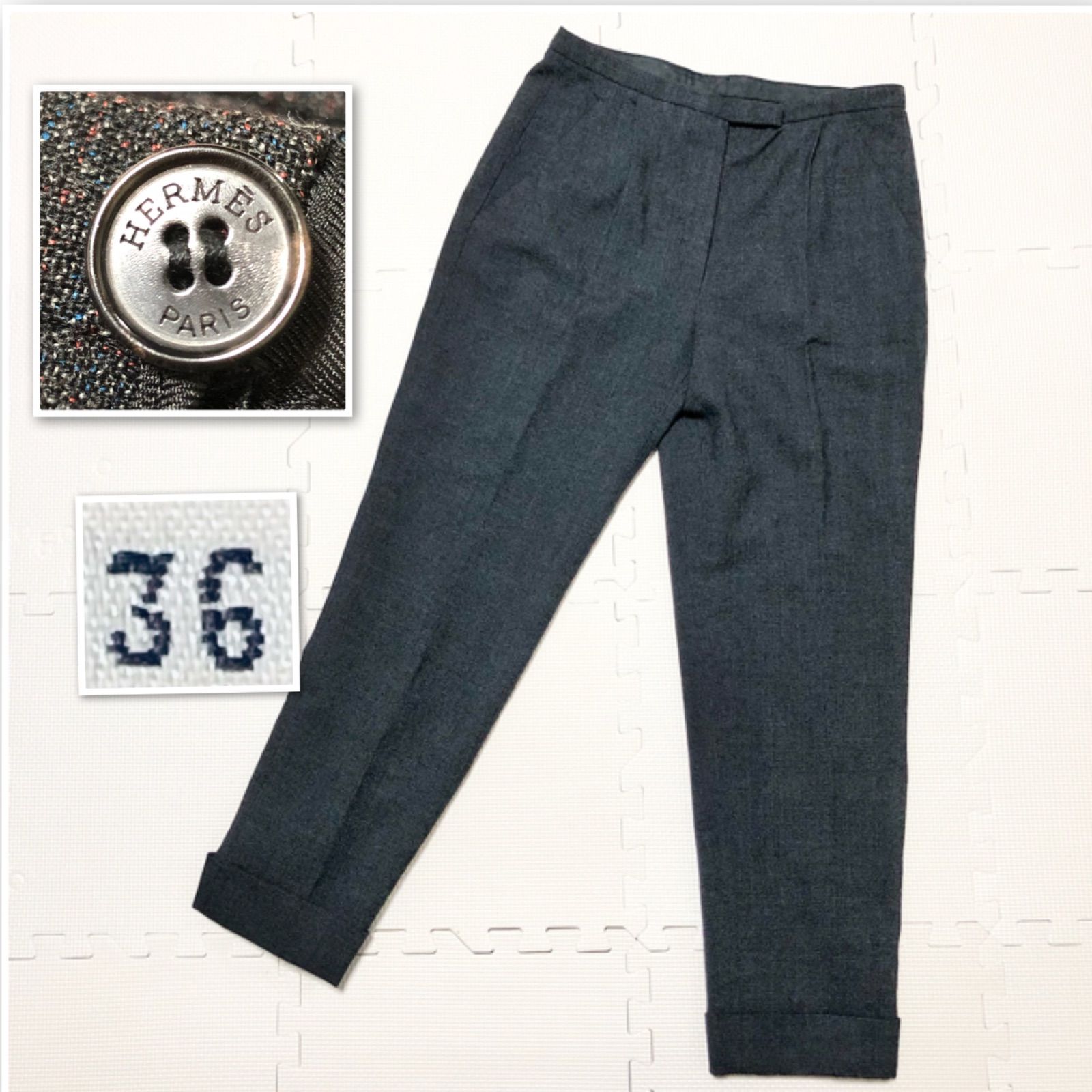 様 エルメス HERMES ウールシルクスラックス