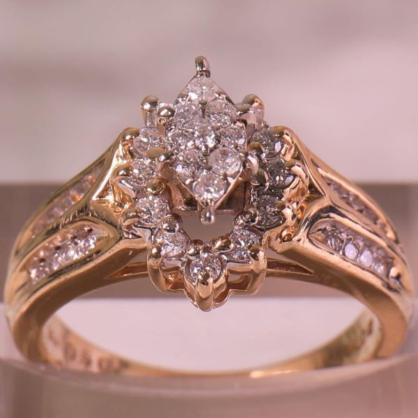 ☆Made in U.S.A☆K14ダイヤモンドリング☆マーキースデザイン☆