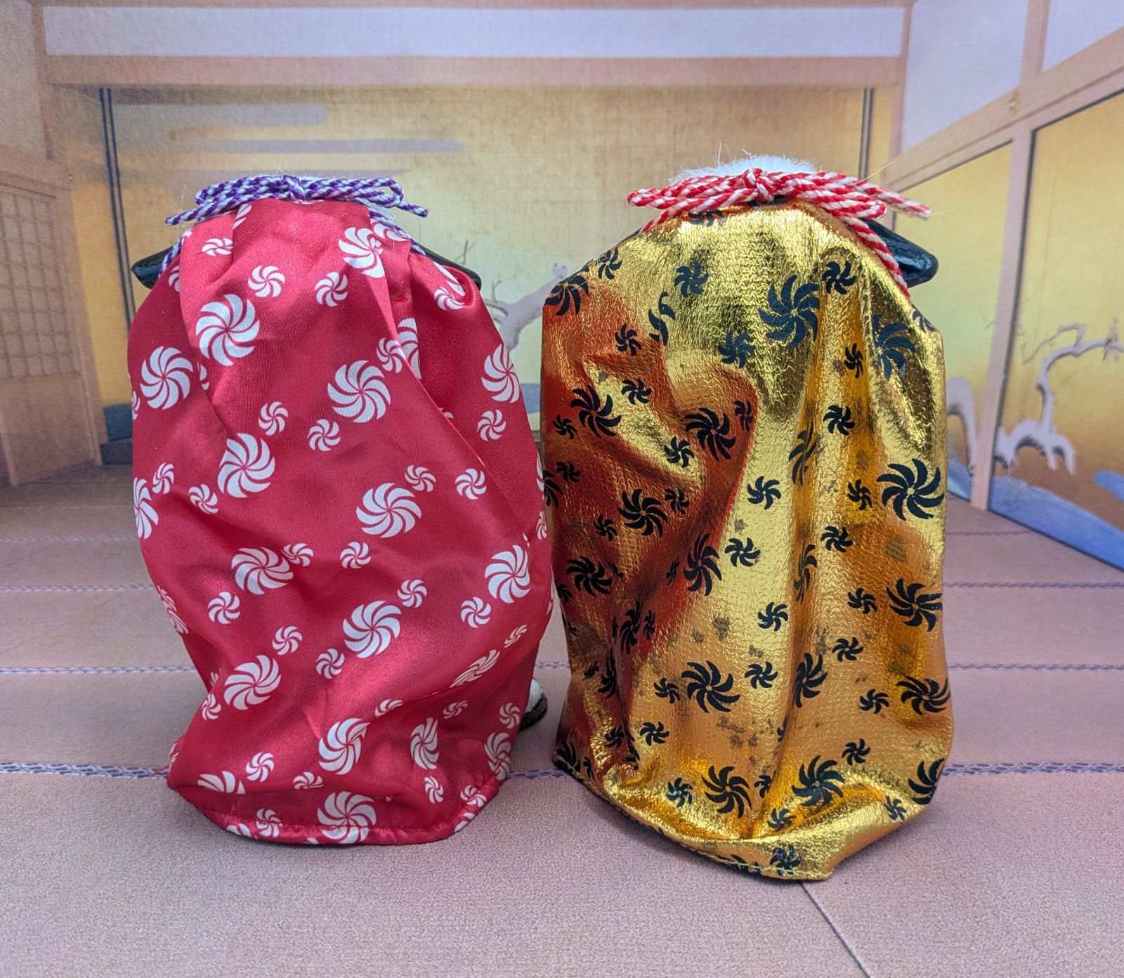 タレント 縁起物 踊る獅子舞 獅子舞 レッド 小 ゴールド 小 2種セット お正月 迎春 ダンシング獅子舞