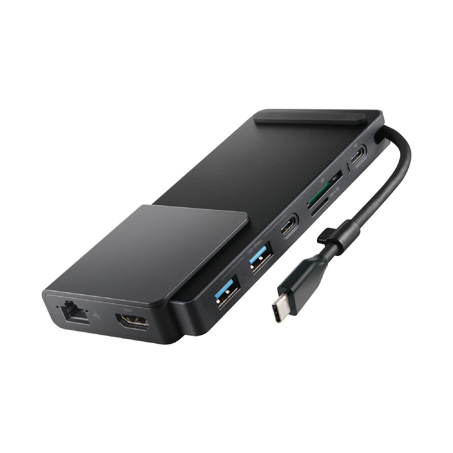 ロジテック USB Type-C ハブ ドッキングステーション 8-in-1 パワーステータスLED搭載 USB PD対応 74W USBA×2 4K60Hz HDMI×1 USB-C×2 LAN×1 SD＋microSDスロット iPad LHB