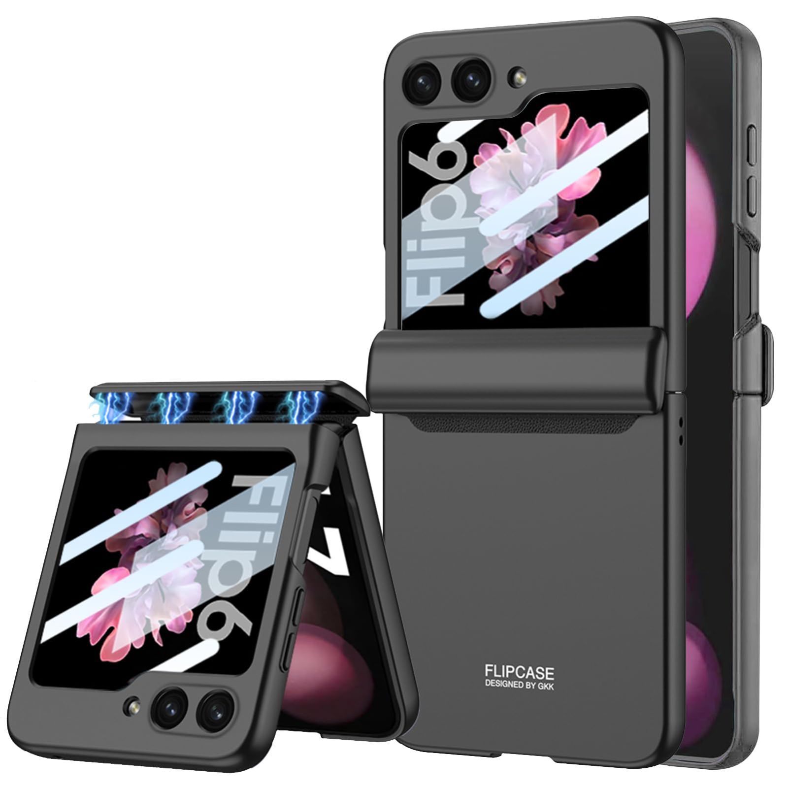 【在庫処分】Z Flip6ケース ギャラクシーzフリップ6ケース ヒンジ保護 Galaxy 自動ヒンジ一体 折りたたみ 純正 DEMCERT レンズ保護/おしゃれ/落下防止/傷防止/耐衝撃/全身保護 flip6携帯電話用バン