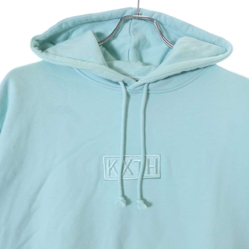 KITH/キス スウェットパーカー デニム ブルー M ウォッシュ加工 刺繍ロゴ KITH (キス) 21AW Cyber Monday Hoodie サイバーマンデー