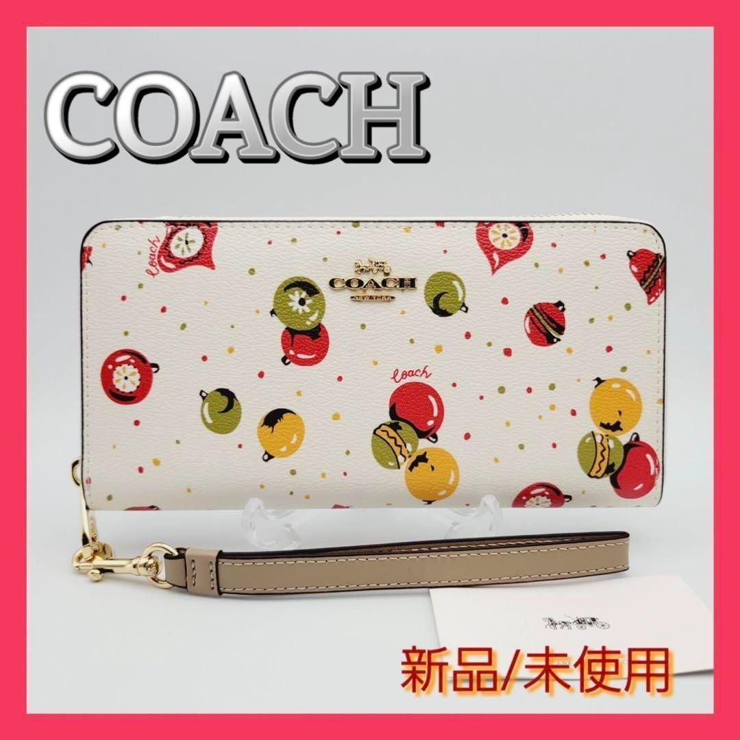 新品・未使用】COACH オーナメント プリント ジップアラウンド 長財布