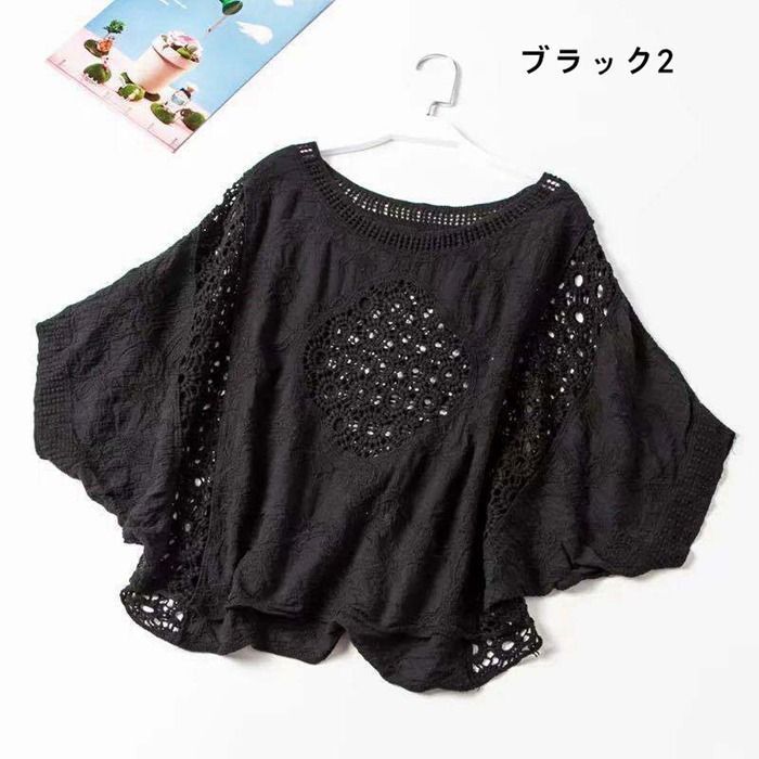 レース ブラウス レディース トップス 半袖 レースブラウス 夏