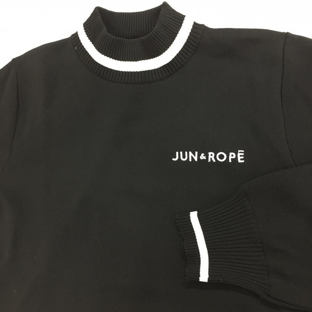 【新品】JUN &ROPE ブラック ロゴ入り長袖セーターレディースゴルフウェア 新品】JUN &ROPE ブラック ロゴ入り長袖セーターレディースゴルフウェア