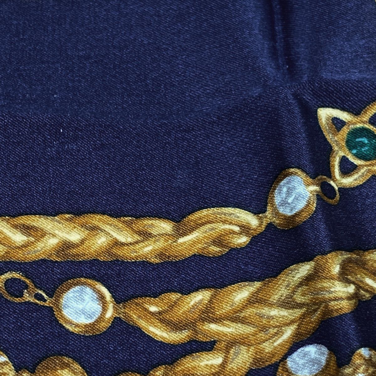 シャネル CHANEL ロゴ ジュエリー柄 スカーフ 宝石 スカーフ