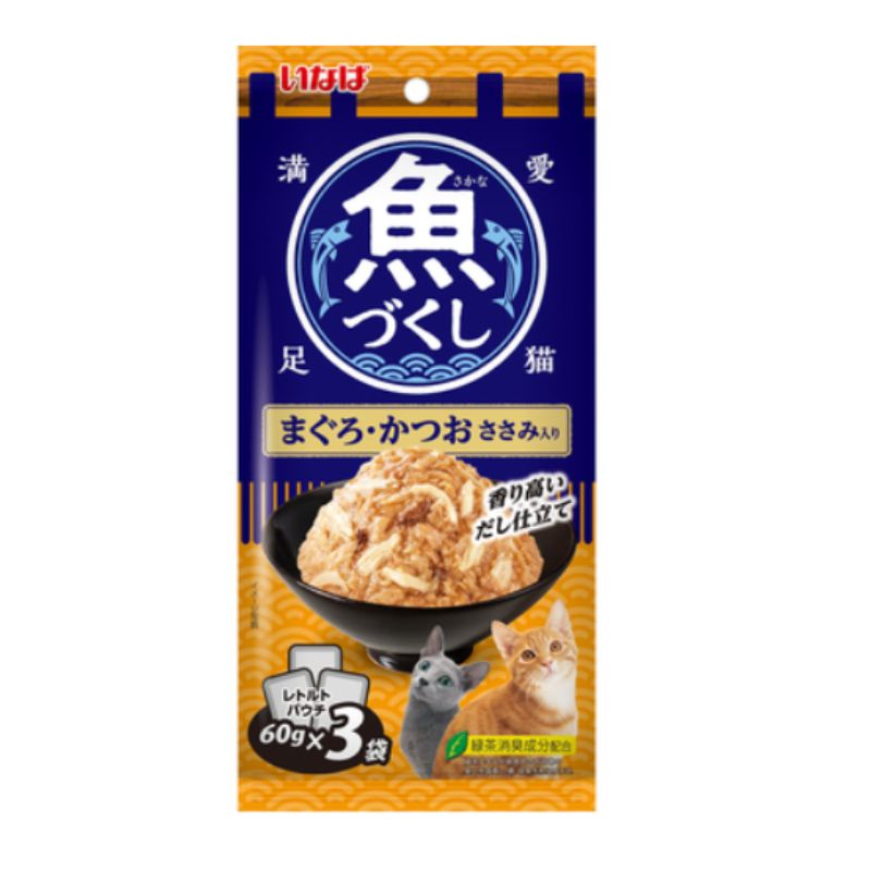 魚づくし まぐろ･かつお ささみ入り パウチ 60g×3袋 24袋セット