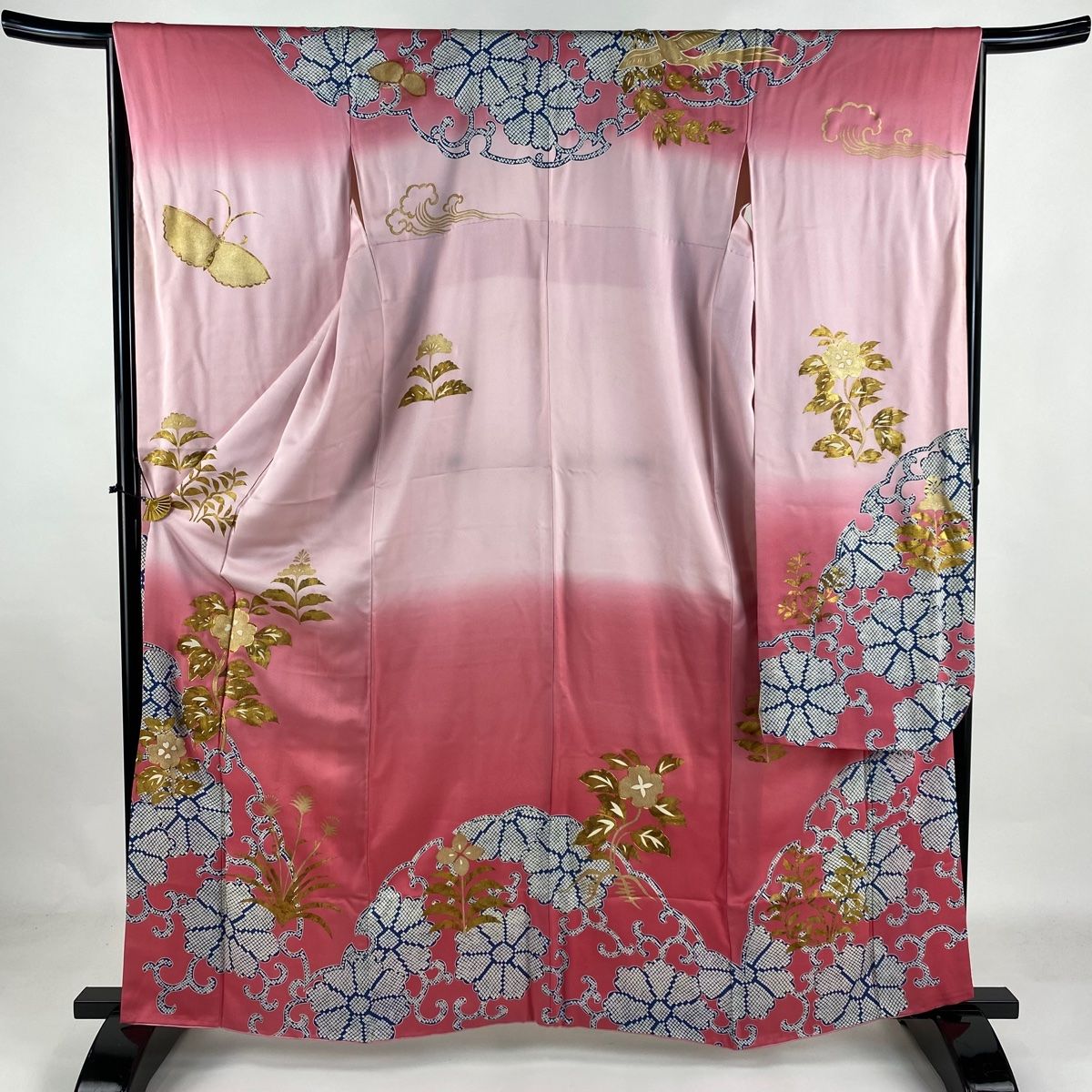 振袖 身丈161.5cm 裄丈64.5cm 正絹 名品 【中古】（振袖 身丈162cm 裄  