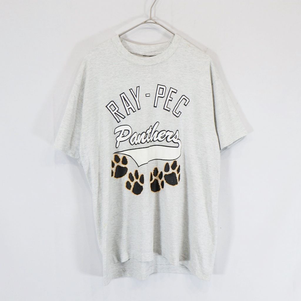 SALE/ RAY-PEC Panthers 半袖プリントＴシャツ 英文字 犬 ライトグレー