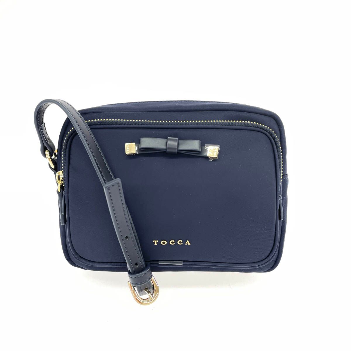 良好 TOCCA トッカ ショルダーバッグ ネイビー ナイロン レディース 240001141188