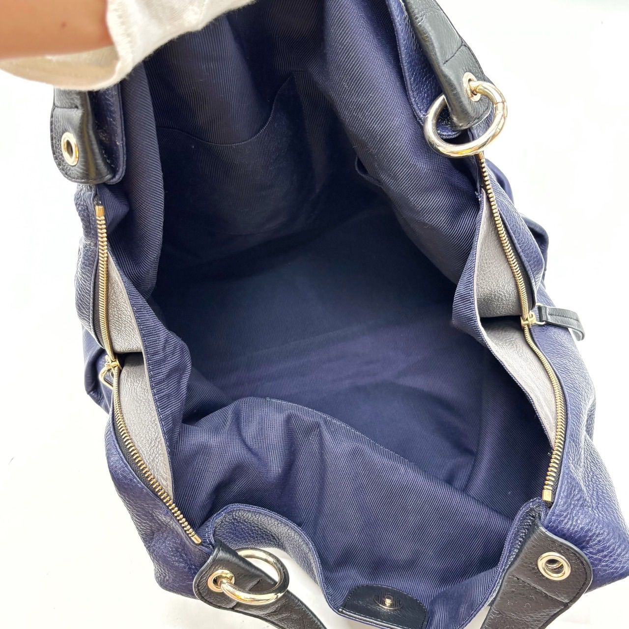 良品】 FURLA フルラ トートバッグ ハンドバッグ エリザベス ロゴ金具 
