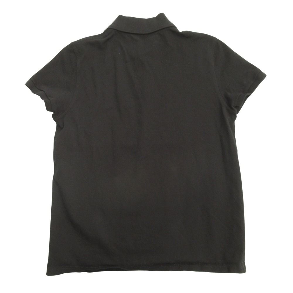 SAINT LAURENT PARIS サンローラン パリ YSLロゴ ポロシャツ カットソー 鹿の子 刺繍 2018年製 M 黒 ブラック メンズ 古着