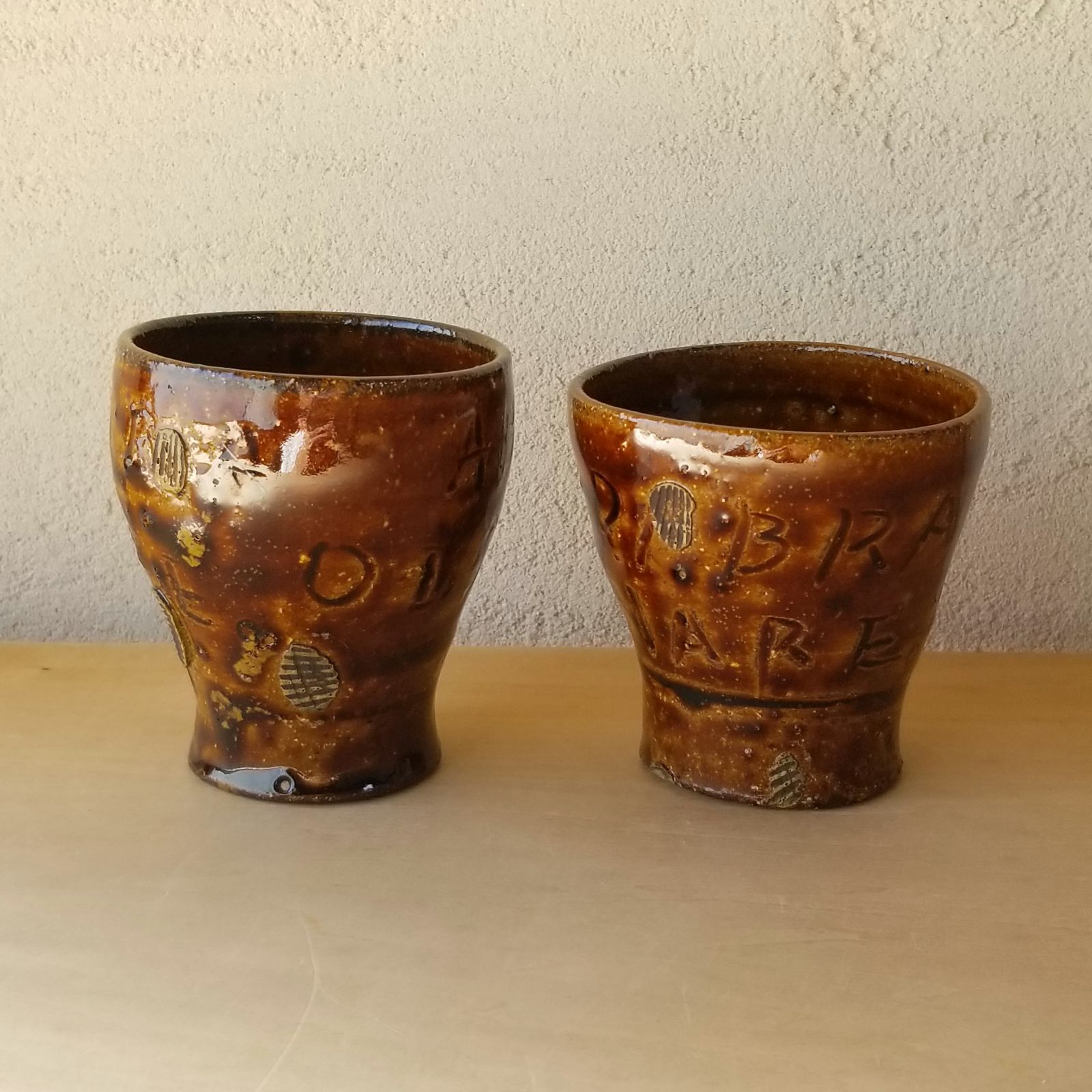 フリーカップ　2個セット　酒器 ぐい呑 ぐい飲み  酒呑み　湯呑み　作家