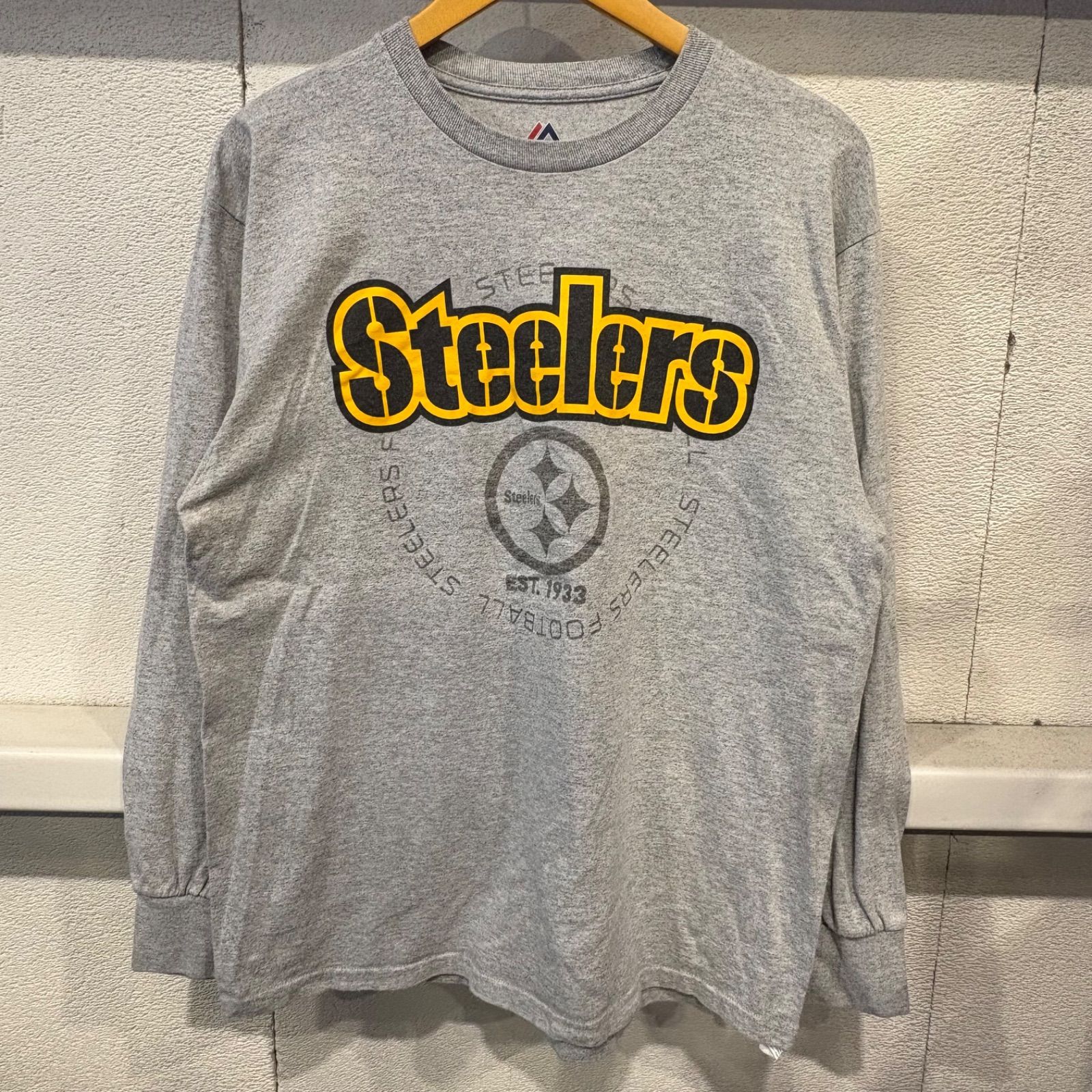 古着 L マジェスティック ピッツバーグ・スティーラーズ NFL ロンT 