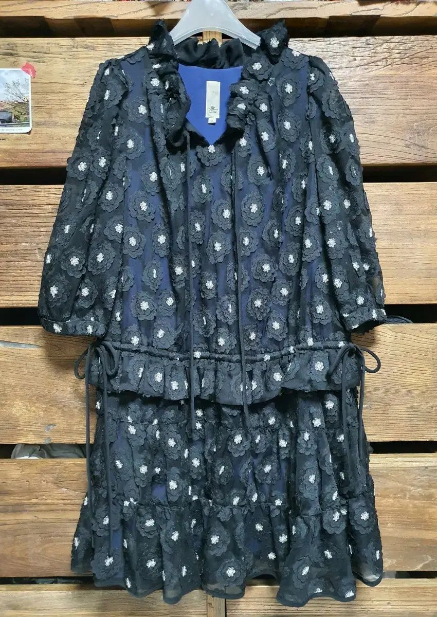 O 2nd O 2nd オッズセカンド アップリケ 刺繡 花柄 シースルー ワンピース 66 サイズ
