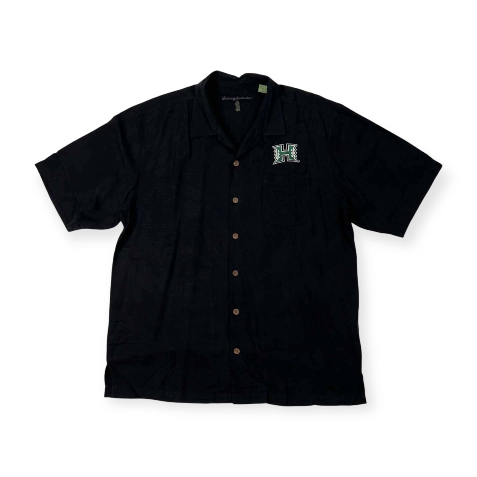 シルク100% Tommy Bahama トミーバハマ ワッペン付き 半袖 シルク 