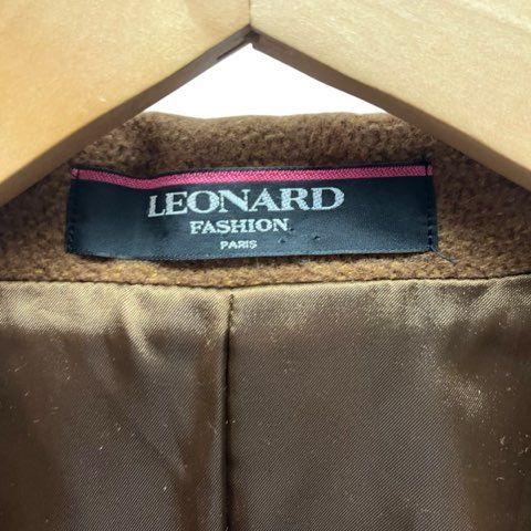レオナール LEONARD 裏地総柄 アンゴラ シルク混 レオパード柄