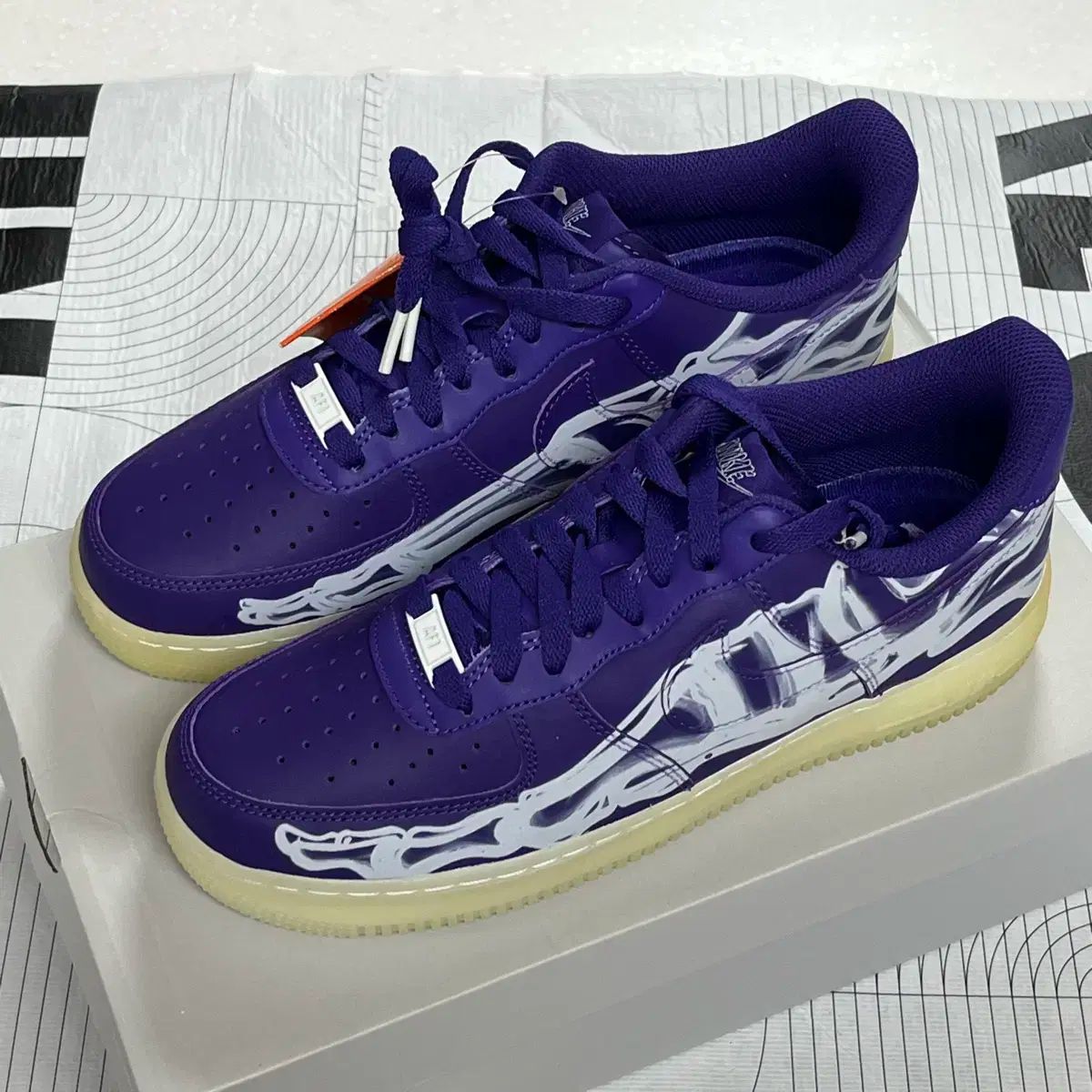 NIKE ナイキ エアフォース 1 ロー 07 パープル スケルトン 265