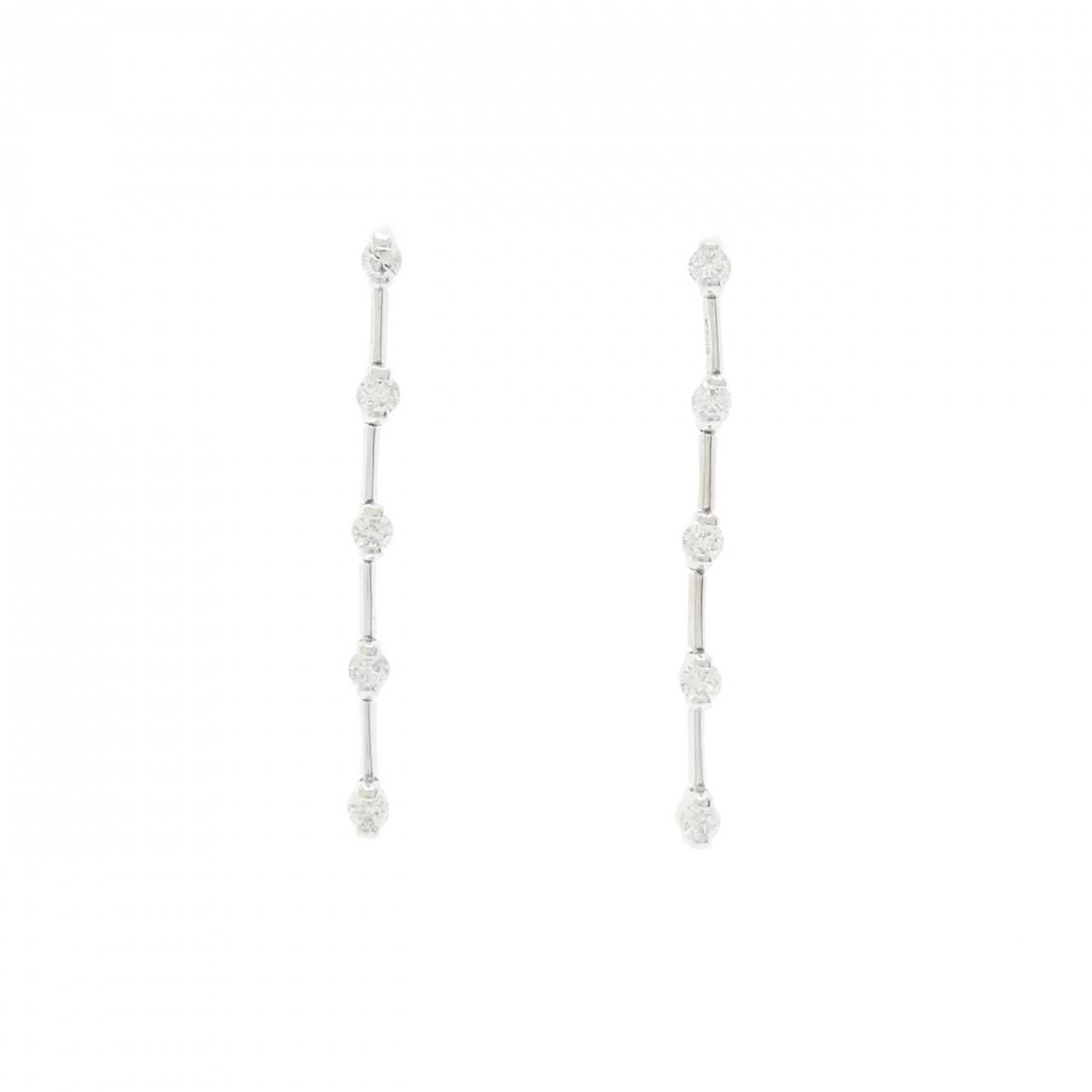 K18WG/K14WG ダイヤモンド ピアス 0.70CT