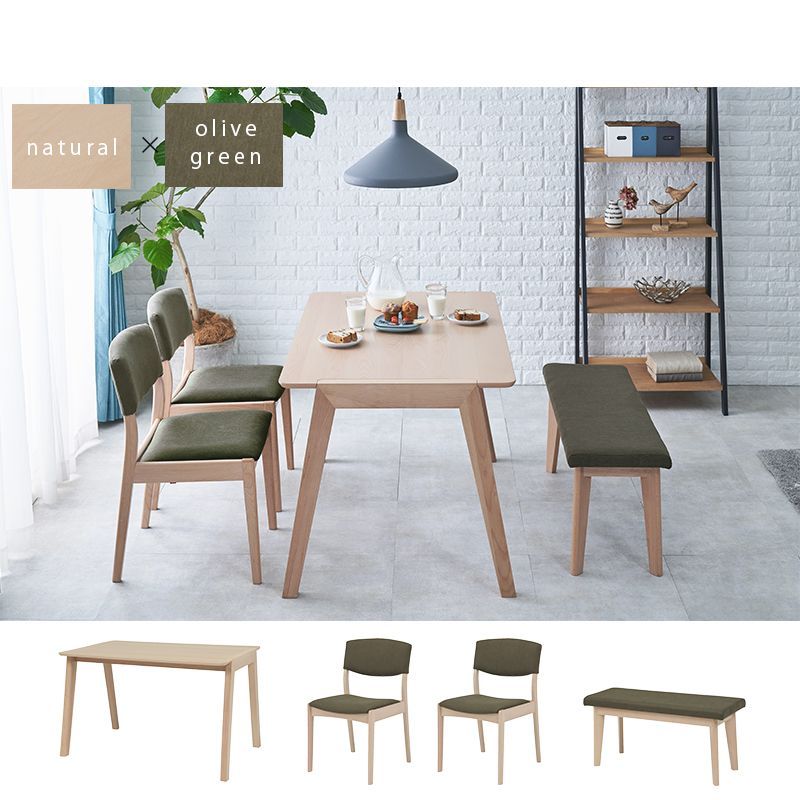 4点セット】Super 収納付伸長式ダイニングテーブル+チェア2脚+ベンチ