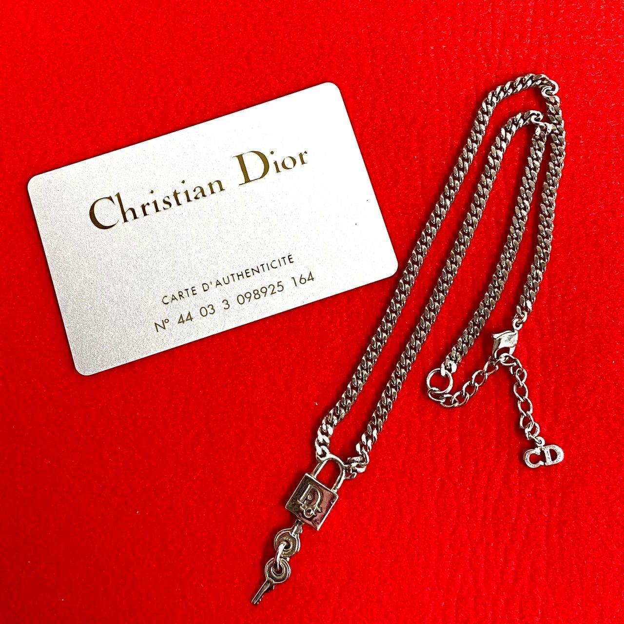 2734-2 極美品✨　Dior　ネックレス　CD ロゴ　希少　シルバー 2734-2 極美品✨ Dior ネックレス CD ロゴ 希少 シルバー ⭐️美品⭐️ 【