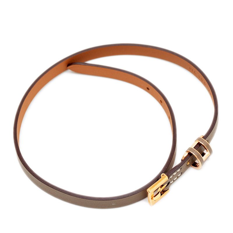 エルメス　レザーブレスレット　ポップアッシュ ブラウン（茶色）系 HERMES POP H(エルメス ポップアッシュ