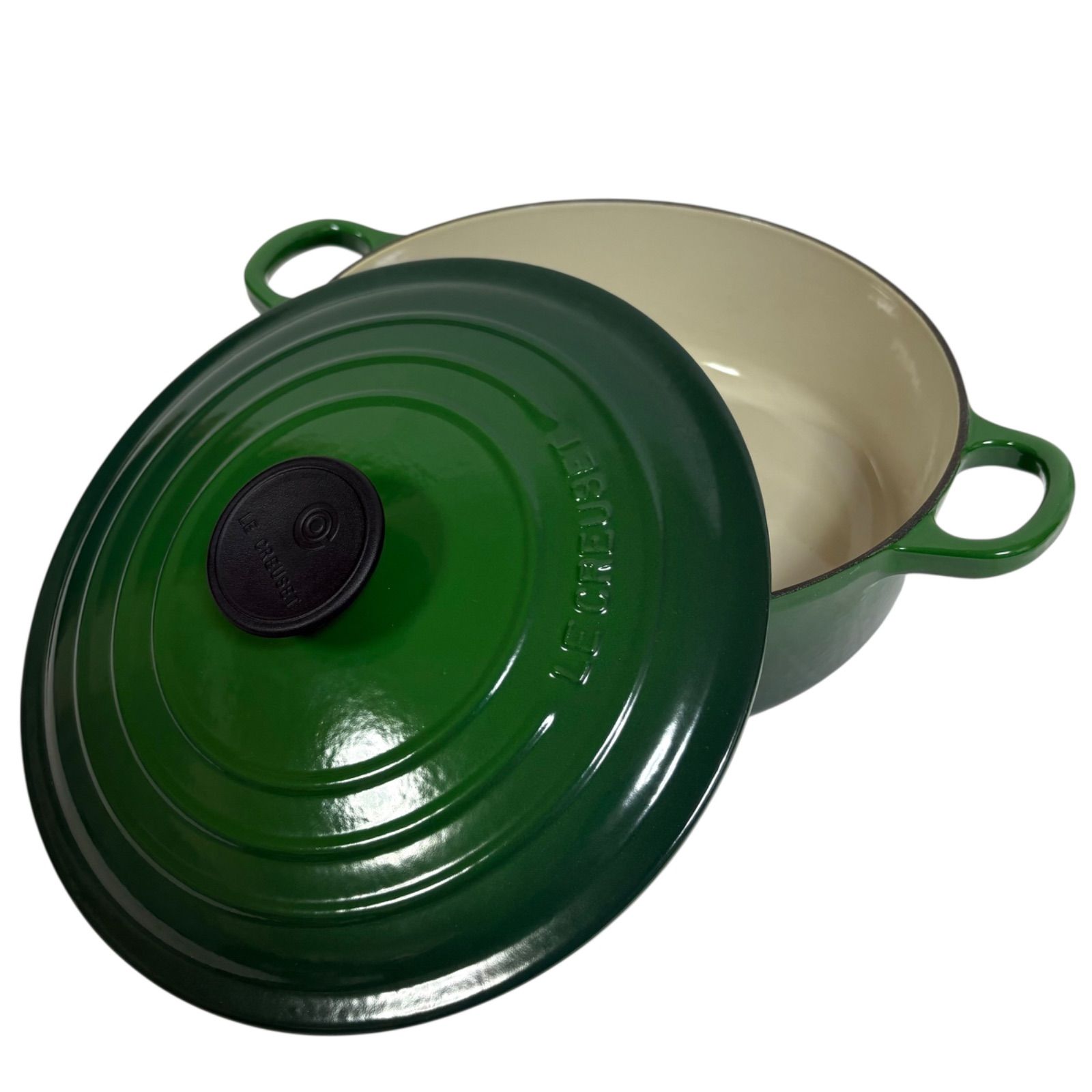 ル クルーゼ ココットロンド 24cm 両手鍋 グリーン