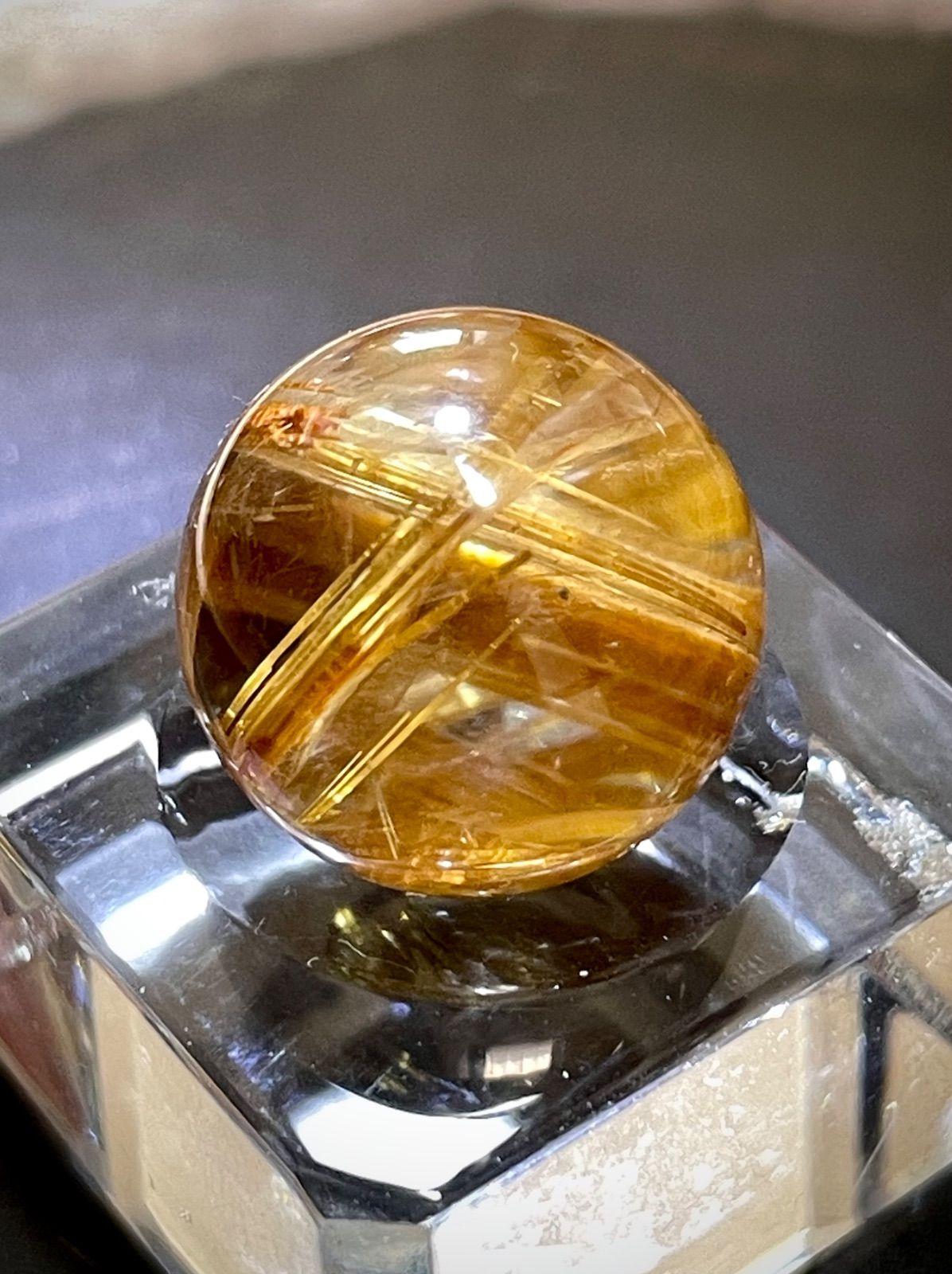 ゴールドルチルクォーツ スフィア 金運上昇 天然石 パワーストーン 金