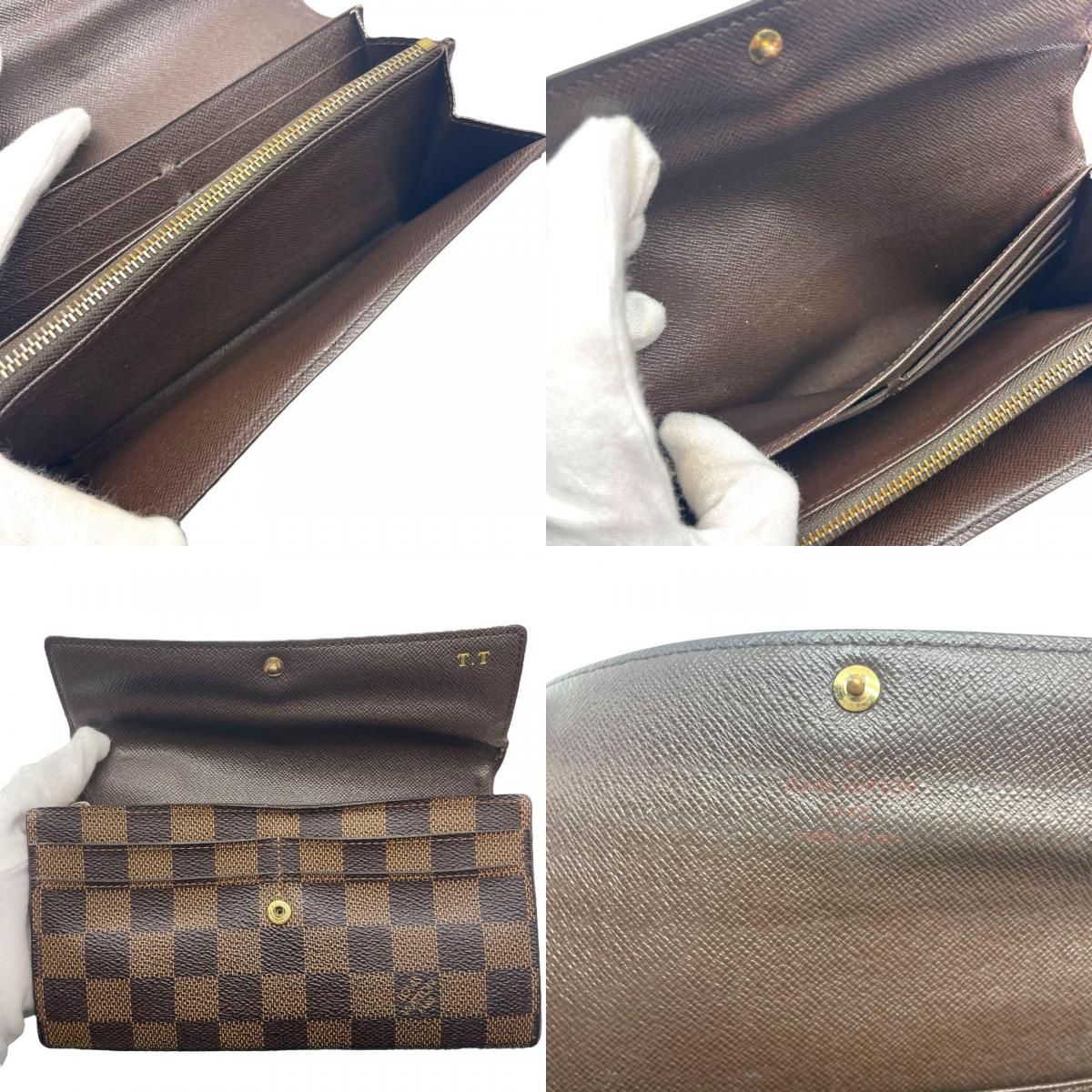 LOUIS VUITTON ルイ・ヴィトン 折り財布 ダミエ 長財布 PVC/レザー 